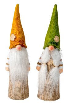 sleeping gnomes with green and orange