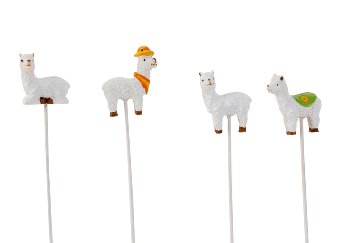 Lama on wooden stick h=20cm w=3cm asst.