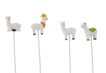 Lama on wooden stick h=20cm w=3cm asst.