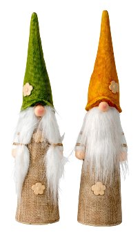 sleeping gnomes with green and orange