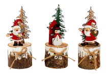 Xmas decoration on wooden tree h=15,5cm