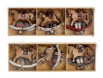 Xmas horses h=7,5cm w=8cm f. hanging,