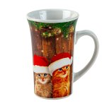 Mug "Xmas cats" h=14cm d=9cm