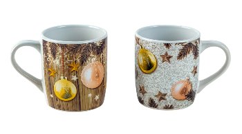 Tasse "Weihnachts-Kugeln" h=9cm d=8,2cm