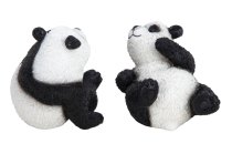 Panda bear h=8+10cm w=10+10,5cm asst.