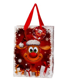 present bag X-mas "funny reindeer"