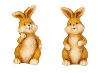 Sweet, laughing rabbits in brown color