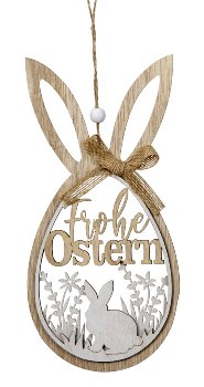 wooden easter rabbit egg for hanging