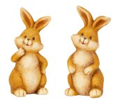 Sweet, laughing rabbits in brown color