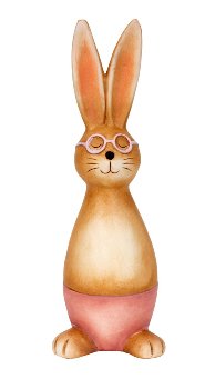 Osterhase mit rosa Brille h=27,5cm