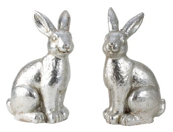 Hase silber sitzend h=33cm b=21,5cm