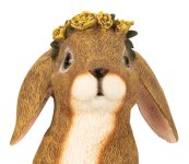 Cute eastern rabbit standing with flower