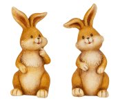 Sweet, laughing rabbits in brown color