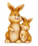 Sweet, laughing rabbit couple in brown