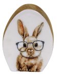 Wooden egg for standing with rabbit