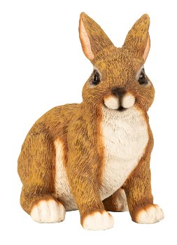 Eastern rabbit brown sitting h=15cm