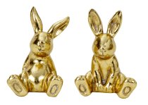 Osterhasen sitzend in gold h=10+11cm