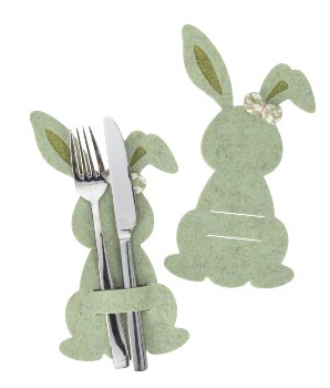 Felt rabbit mint green with slit for