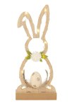 Wooden easter rabbit silhouette with