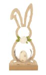 Wooden easter rabbit silhouette with