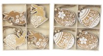 wooden easter rabbits & eggs for hanging