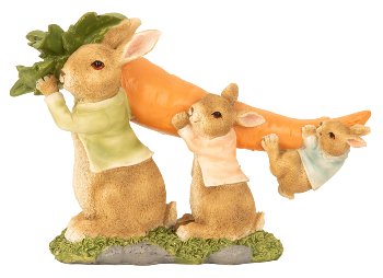 Eastern rabbits decoration with carrot