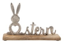 Metal words "Ostern" on wooden base