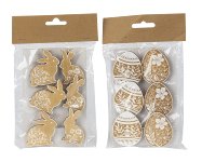 wooden easter rabbits & eggs clips