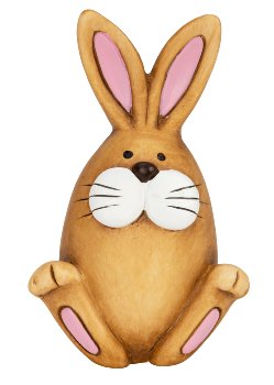 Hase braun in Ei-Form sitzend h=14,5cm