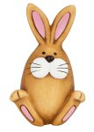 Brown rabbit in egg shape h=14,5cm