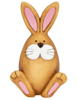 Brown rabbit in egg shape h=23cm