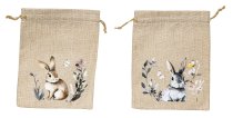 Jute Beutel mit Hasen Aufdruck 20x25cm