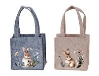 Filztasche mit Hasen Aufdruck h=15cm