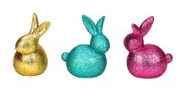 Rabbit modern glittering h=16,5cm