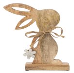 Hase auf Holzsockel h=27cm b=25cm