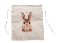 Fabric bag with eastern rabbit face