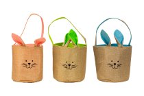 Jute bag with rabbit ears & rabbit face