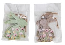 Filzhasen mit Blumenmuster 10,5x5cm zum