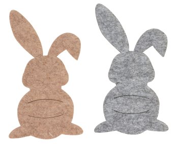 Felt eastern rabbit in grey & brown with