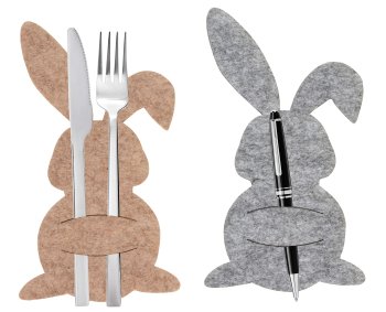 Felt eastern rabbit in grey & brown with