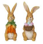 Hase stehend mit Blumen, Eiern und