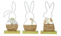 Metall-Hasensilhouette mit Blumendeko