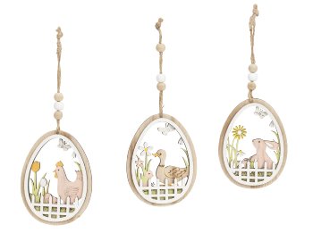 wooden easter egg hanger with duck,