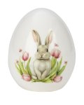 Porcelain egg h=12cm d=10,5cm with LED