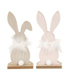 wooden easter rabbit rose & grey for