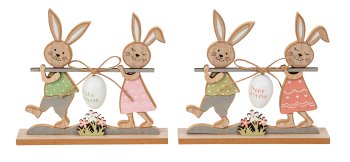 Rabbit couple with Egg h=18cm w=21cm