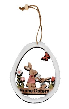 Wooden Easter Egg with fabric h=15cm