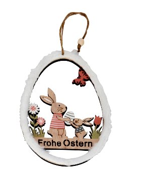 Wooden Easter Egg with fabric h=20cm