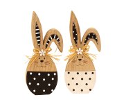 Wooden easter rabbit balck & white for