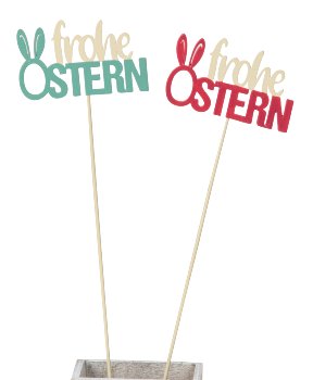 Metall-Blumenstecker "Frohe Ostern"
